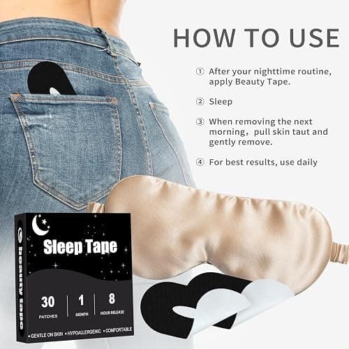 Mouth Tape for Sleeping 30 Pack, Easy to Use, Pain Free Removal, Gentle On Skin Y1 thumbnail 2