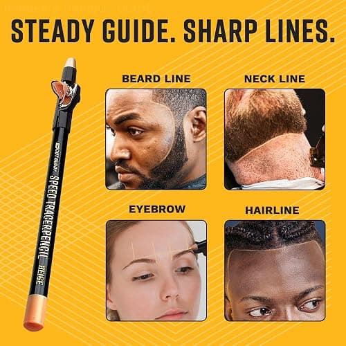 The Cut Buddy Beige Speed Tracer Barber Pencil 4-Pack with Sharpener, Outline Beard & Hairline Before Trimming, for All Skin Types thumbnail 5