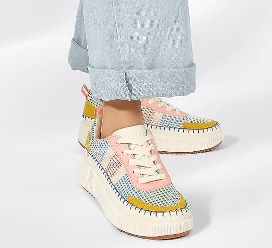 LUCKY STEP Women's Platform Sneakers Rhinestone Fashion Chunky Casual Sparkly Retro Braided Walking Shoes thumbnail 7