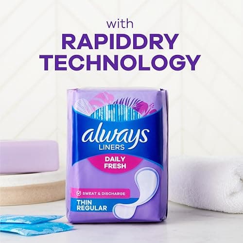 Always Daily Fresh Thin Liners, Regular Absorbency, Unscented Panty Liners, 432 Count (2 Packs of 216) thumbnail 5