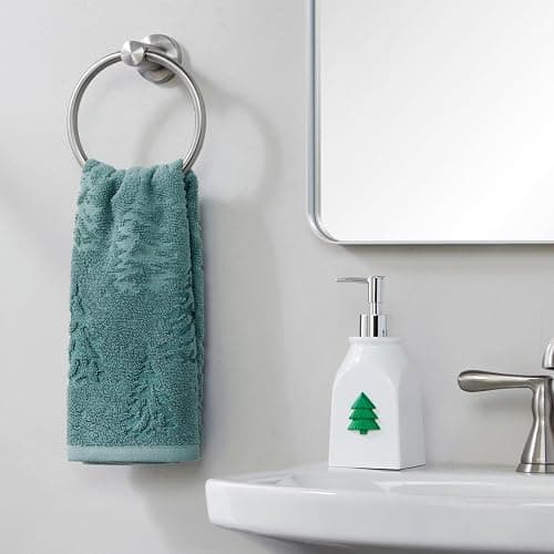 SKL Home Seasonal Soap/Lotion Dispenser Gift Set with 7 Interchangeable Magnetic Holiday Attachments, Refillable for Bathroom & Kitchen, Silver thumbnail 2