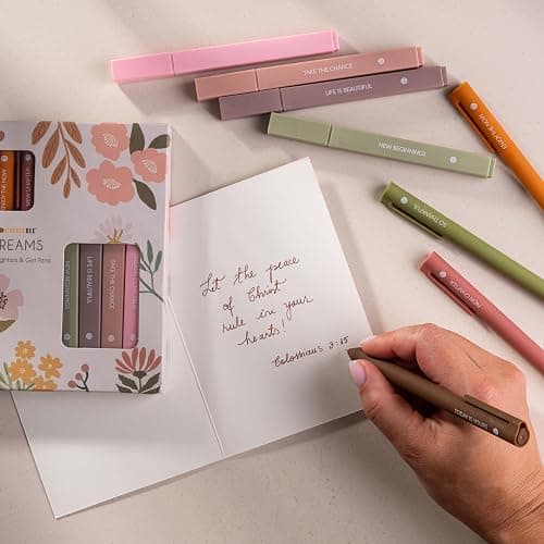 DIVERSEBEE Aesthetic Highlighters and Gel Pens, Earthy Bible Highlighters No Bleed, 8 Pack Assorted Colors Cute Journaling Pens, Bible Study Supplies (Dreams) thumbnail 3
