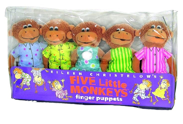 MerryMakers Five Little Monkeys Finger Puppet Playset, Set of 5, Polyvinyl Chloride, 5-Inches Each thumbnail 3