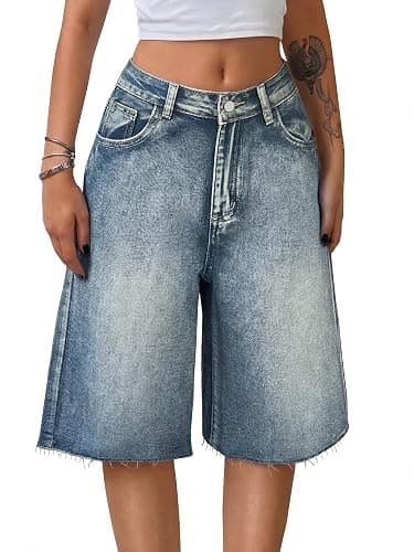 EMMIOL Women Jorts Wide Leg Jeans Jorts Outfits High Waisted Denim Y2K Shorts Summer Bermuda Shorts Streetwear - Image 1