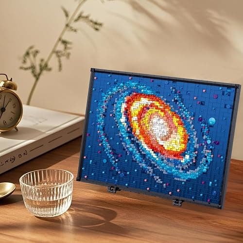 PQKIE The Milky Way Galaxy Micro Mini Building Set for Adults, 2438Pcs 3D Wall Art Building Toy for Home Office Decor, DIY Space Decor Kits with Display Stand,Creative Birthday Gift Toy for Kids Teens thumbnail 9