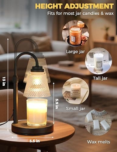 QUTADI Candle Warmer Lamp with Timer Dimmer, Birthday Gifts for Mom Women Friend Sister, House Warming Gifts, Wax Melt Warmer, Office Apartment Dorm Room Home Decor thumbnail 5