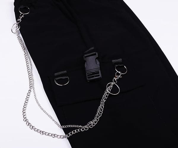 Kisswow Women’s Cargo Pants with Chain – Utility Streetwear Pants, Casual Joggers for Modern Style thumbnail 7