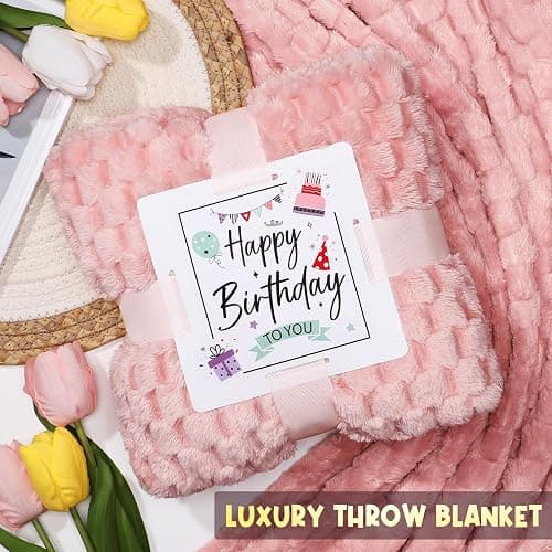 Birthday Gifts for Women Friendship, Unique Happy Birthday Gifts Basket for Mom Her Best Friend Sister Wife Girlfriend Coworker, Luxury Self Care Box Rose Relaxing Spa Gifts Set for Women with Blanket thumbnail 4