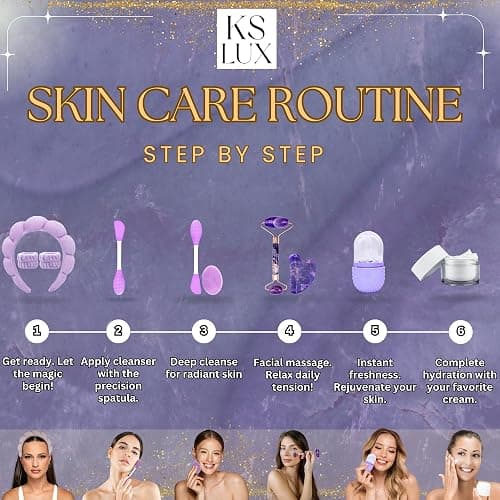 Skin care sets & kits, skin care gift set, korean skincare set, gift for friend woman, 17 year old girl gift ideas, skin care tools, skin care for teens, travel skincare set, beauty skincare KS LUX thumbnail 5