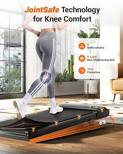 DeerRun Walking Pad, Under Desk Treadmill with Incline for Home Office 2.5HP Portable Walking Treadmill with 300 Lbs Weight Capacity Walking Machine, Remote Control, LED Display thumbnail 5