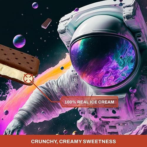Astronaut Foods Freeze Dried Ice Cream Sandwich | Vanilla | 6-Pack | The Original Astronaut Space Ice Cream Sandwich | Made in the USA with 100% Ice Cream | No Freezer, No Mess, No Melt thumbnail 4