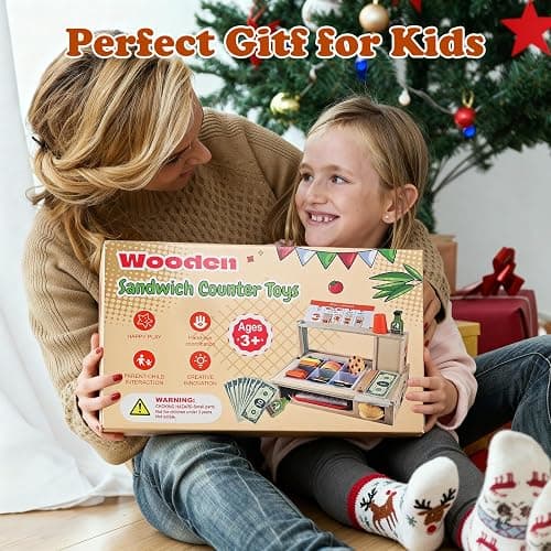 Wooderma Wooden Toys for 3+ Year Old, Sandwich Burger Counter 50 Pcs thumbnail 8