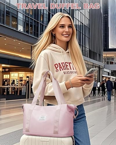 Travel Duffel Bag, Sports Tote Gym Bag, Shoulder Weekender Overnight Bag for Women thumbnail 7