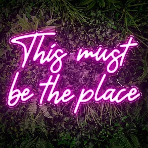 Kavaas This Must Be the Place Neon Signs 16.5" x 10.3", Pink LED Light Up Signs for Wall Decor | This Must Be The Place Sign for Bedroom, Bar, Cafe, Office, Man Cave thumbnail 8