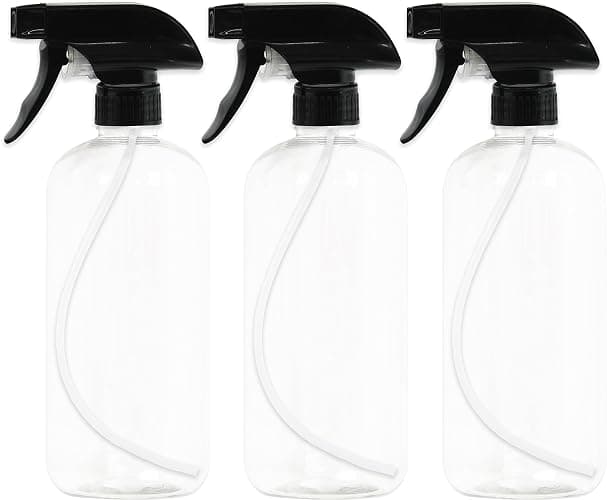 EPAuto Heavy Duty Chemical Resistant Spray Bottles with Sprayer (16 oz), Clear, 3-Pack - Image 1