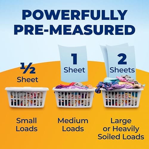 Arm & Hammer Power Sheets Laundry Detergent, Fresh Linen 50ct, up to 100 Small Loads (Packaging may vary) thumbnail 9