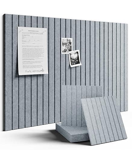 Large Felt Bulletin Board 36"x24" Cork Board Alternative - 6 Pack with 40 Safe Removable Adhesive Tabs, Cork Boards for Walls Cork Board for Home Office Classroom Pin Board-Blue Gray - Image 1