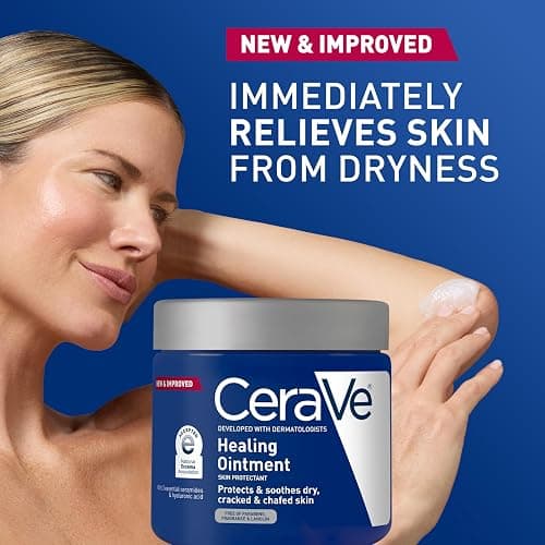 CeraVe Healing Ointment, Hydrating Skin Protectant With Petrolatum, Hyaluronic Acid & Ceramides, Face & Body Skin Barrier Repair For Cracked, Chafed, Dry Skin, Fragrance Free & Lanolin Free, 12 Oz thumbnail 4