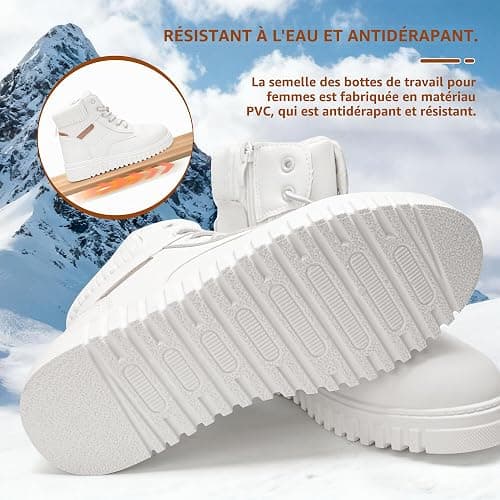 GLAMORA Bottines d'hiver pour femme imperméables et thermiques avec semelle antidérapante et doublure chaude en fourrure, confortables et légères, idéales pour la ville, le travail ou les activités de thumbnail 5