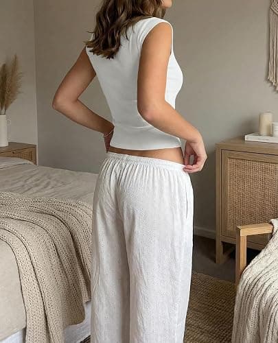 KIGRAD Women Y2k Minimalist Cap Sleeve V Neck Crop Tank Tops Preppy Aesthetic Slim Fit Wrap Tshirt Summer Girls Going Out thumbnail 5