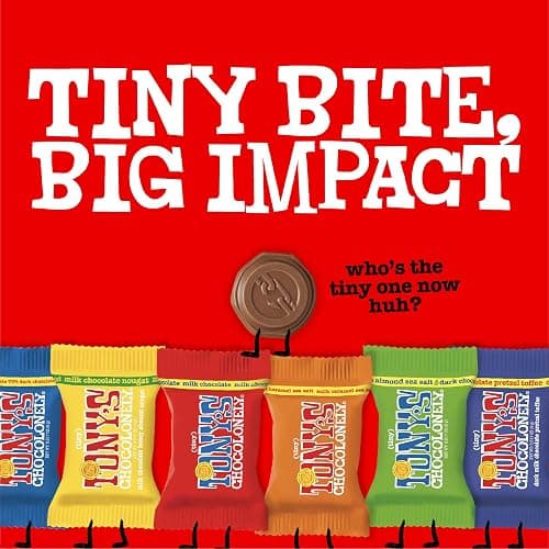 Tony’s Chocolonely Assorted Chocolate Candy Pieces, Belgian Milk & Dark Chocolate, Caramel Sea Salt, Almond Sea Salt, Honey Almond Nougat, Pretzel Toffee, Quality Fairtrade Cocoa, 36 Count, 11.28 Oz thumbnail 8