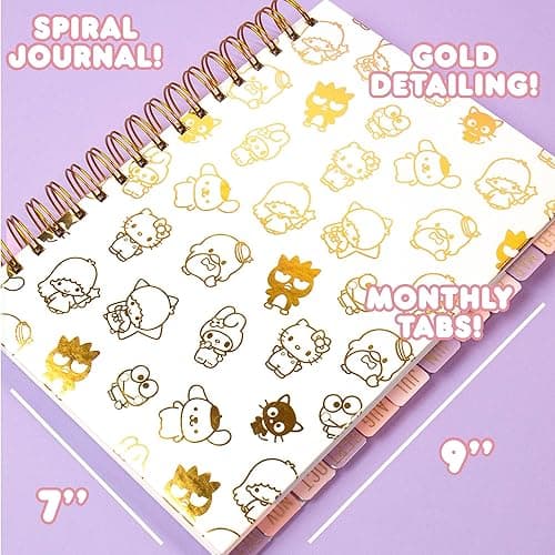 Hello Kitty And Friends Agenda, 70 Pages, Hardcover Planner, Hello Kitty & Kuromi Stickers, Sanrio Stuff, Cute School Supplies, Cute Stationery, Hello Kitty School Supplies, Sanrio Accessories - Pink Gold Foil Planner thumbnail 6