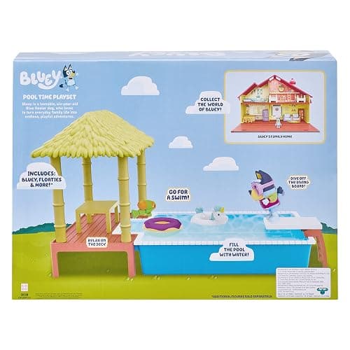 Bluey Pool Playset and Figure, 2.5-3 inch Articulated Figure and Accessories thumbnail 3