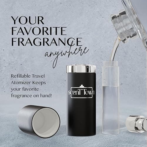 Scentown Mens Cologne Gift Sets Mini Bottle – Designer Mens Cologne Sampler Sets with Empty Refillable Atomizer – Box Includes Versace, Moschino, Mont Blanc, Jimmy Choo Travel Size (0.17 Oz Each) thumbnail 7