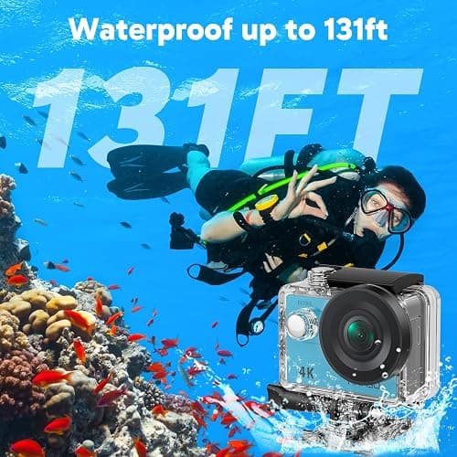 AKASO EK7000 4K30FPS 20MP WiFi Action Camera with EIS Ultra HD 131FT Waterproof Underwater Camera Remote Control 4X Zoom Support External Microphone thumbnail 4