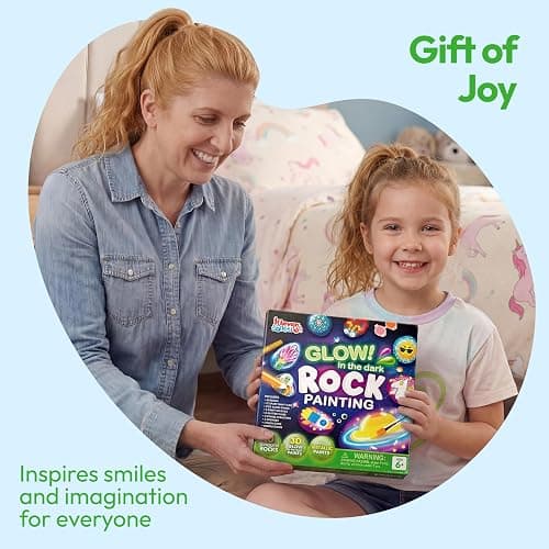 Rock Painting Kit- Glow in The Dark Rock Kit, Arts and Crafts for Kids Ages 6-12, Art Supplies Toy, Kids Craft Paint Kits, Arts & Crafts for Boys Girls Birthday Party Gift Toy thumbnail 7