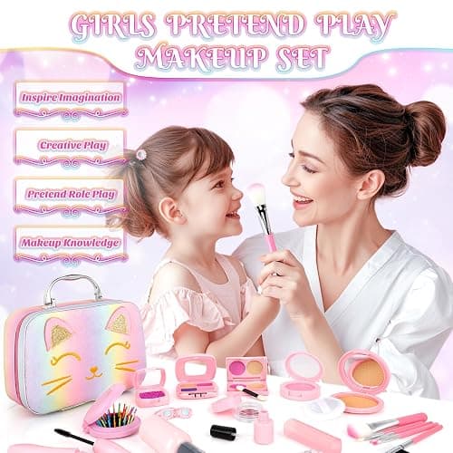Pretend Makeup for Toddlers, Toy Play Makeup Set for Kids 3-5, Toddler Makeup Kit Pretend, Cat Toys for Kids Fake Makeup, Birthday Gifts Toys for 3 4 5 6 7 8+ Year Old Girls (Not Real Makeup) thumbnail 6