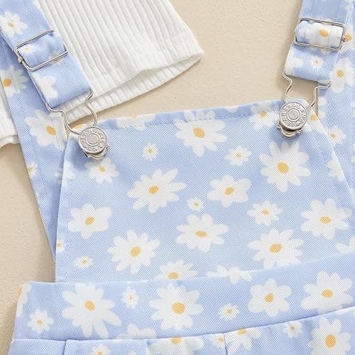 Kids Baby Girl Summer Clothes T-Shirt Tops Suspender Overalls Shorts Toddler Infant Outfit thumbnail 5