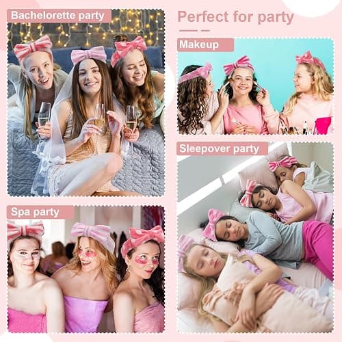 6 Pack Pink Spa Headband Makeup Soft Skincare Shower Headbands Fluffy Head Wraps Hair Band for Washing Face thumbnail 3