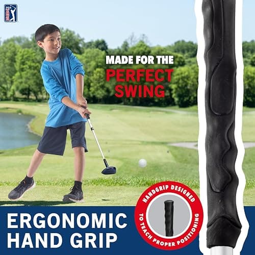 Franklin Sports PGA TOUR Kids' Plastic Golf Clubs Set - Youth Toy Plastic Clubs + Bag - Kids' Plastic Golf Set with Bag + Balls - Adjustable Length for Boys + Girls - Red + Blue thumbnail 5