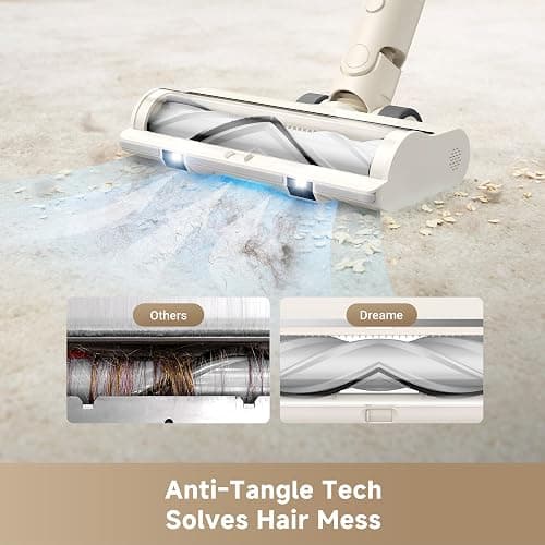DREAME Cordless Vacuum Cleaner R10 Pure, 120AW Powerful Suction, Stick Vacuum Cleaner for Home, Anti-Tangle, LED Headlights, Up to 60 Mins Runtime, Lightweight for Carpet, Hard Floor, Pet Hair thumbnail 5