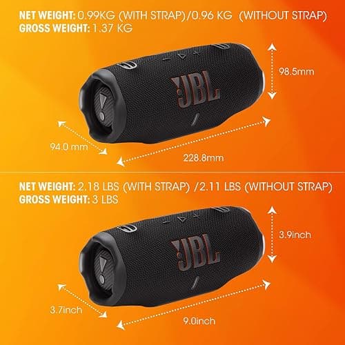JBL Charge 6, Wireless Portable Bluetooth Speaker, Blue | IP68 Waterproof & Drop-Proof, AI Boost, 28Hrs Playtime, Auracast, Built-in Powerbank, Removable Carrying Strap thumbnail 5