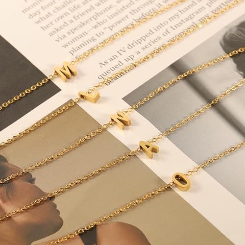 JNZSSWHJJH Valentines Day Gifts Initial Necklace for Women Girls Kids - Dainty Initial Necklace Tiny A-Z Pendant Necklace Cute Letter Necklace thumbnail 6