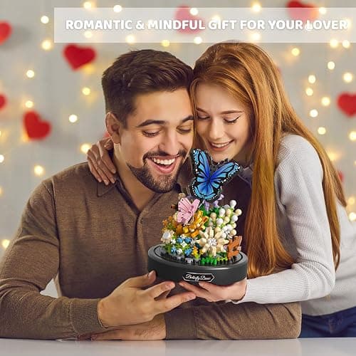 QLT QIAOLETONG Flower Bouquet Building Kit for Adults, 530 PCS Animals Flowers Botanical Collection Mini Building Blocks Set, Valentine's Day for Her Mom Women Wife Girlfriend (Butterfly) thumbnail 5