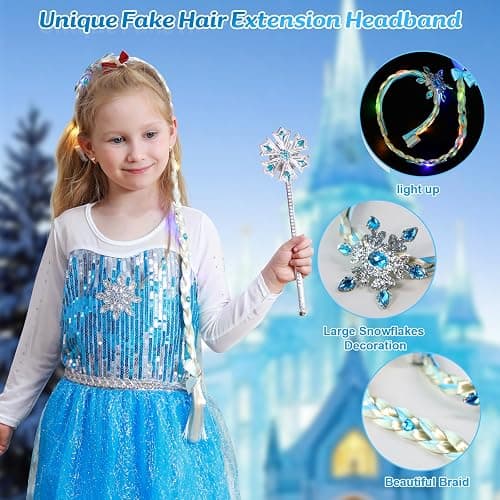 Meland Princess Dress Up for Girls – Light Up Halloween Costume for Girls Age 3-10, Princess Toys for Christmas Birthday Gift thumbnail 3