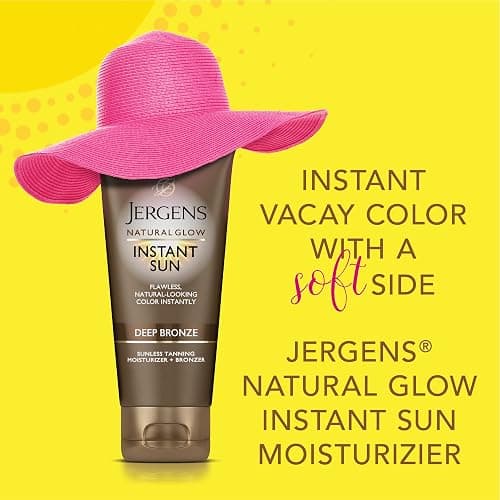 Jergens Natural Glow Instant Sun Tanning Moisturizer + Bronzer, Lightweight Sunless Tanning for Natural-Looking Color, Deep Bronze, 6 Oz thumbnail 5