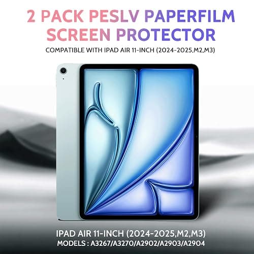Peslv 2 Pack Like Paper Screen Protector for iPad Air 11 Inch 2024/2025 (M2/M3, 6th/7th Gen), Matte Anti Glare PET Film/Blue Light Filter Eye Protection Cover/Drawing & Writing Feel Like on Paper thumbnail 8