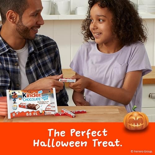 Kinder Chocolate, Milk Chocolate Bar with Creamy Milky Filling, Individually Wrapped, Snack Size, 20 Count Bag, 8.8 oz thumbnail 7