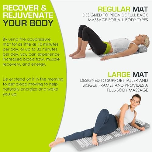ProsourceFit Acupressure Mat and Pillow Set for Back/Neck Pain Relief and Muscle Relaxation thumbnail 5