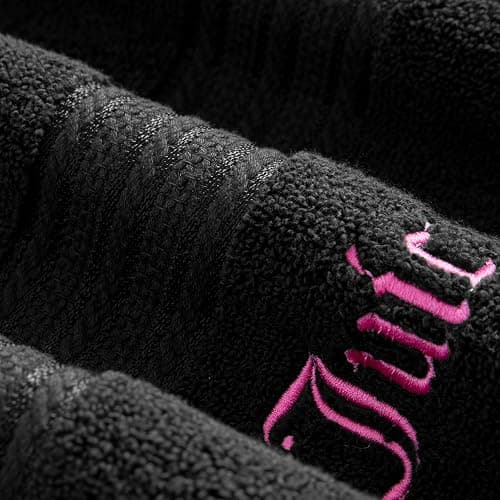 Juicy Couture Alyssa Luxurious 6 Piece Bath Towel Set - (2) Bath Towels, (2) Hand Towels, and (2) Washcloths - Black Premium Bathroom Towel Set thumbnail 4