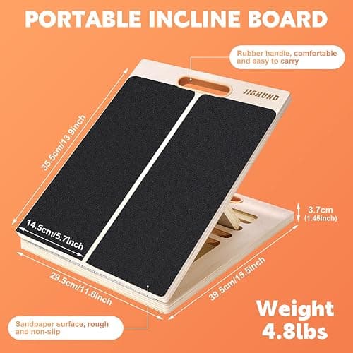 Slant Board for Calf Stretching, Adjustable Wooden Calf Stretcher Incline Board, Calf Stretch Board for Squats Leg Knees Heel Ankle Stretching thumbnail 2