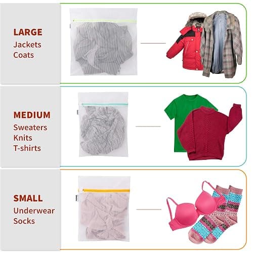 Mamlyn Mesh Laundry Bag for Delicates, Wash Bag for Underwear and Lingerie, Makeup Organizer Bag (1 Large, 2 Medium, 2 Small) thumbnail 6