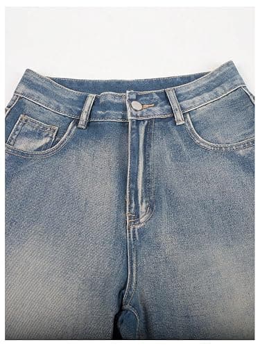 GORGLITTER Girl's Jean Shorts Jorts Low Rise Baggy Wide Leg Ripped Hem Bermuda Denim Shorts Y2k Bottoms thumbnail 4