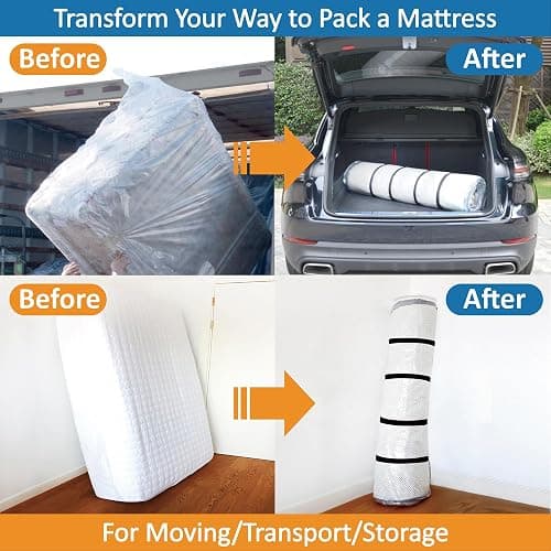 Queen/Full/Full-XL Foam Mattress Vacuum Bag for Moving, Vacuum Seal Mattress Bag with Straps thumbnail 3