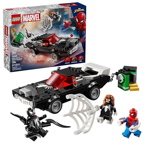 LEGO Marvel Spider-Man vs. Venom Muscle Car Toy - Building Set for Kids, Boys and Girls, Ages 7+ - with Spider-Man, Venom, and Spider-Woman Minifigures - Superhero Gift Idea for Birthday - 76309 - Image 1