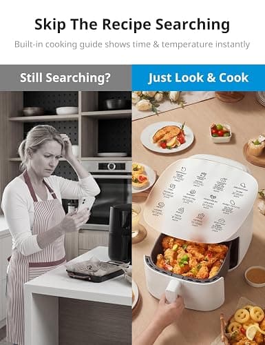 COMFEE' Compact 2.1 Quart Air Fryer with 12 Menu Options, Adjustable Timer & Temperature Control 180-400 degrees F, Dishwasher-Safe Nonstick Fry Basket with Stainless Steel Finish thumbnail 7
